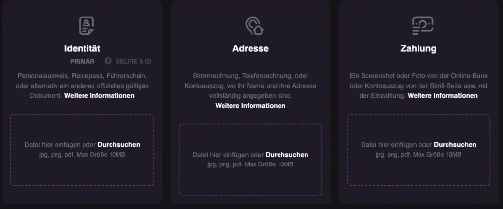 Casino Konto Playbet.io Verifizierung - Schnittstelle